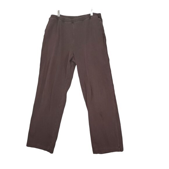 RALPH LAUREN LRL Womens Sweatpants SZ L Brown Elastic Waist High Rise‎ Pockets - Picture 1 of 9